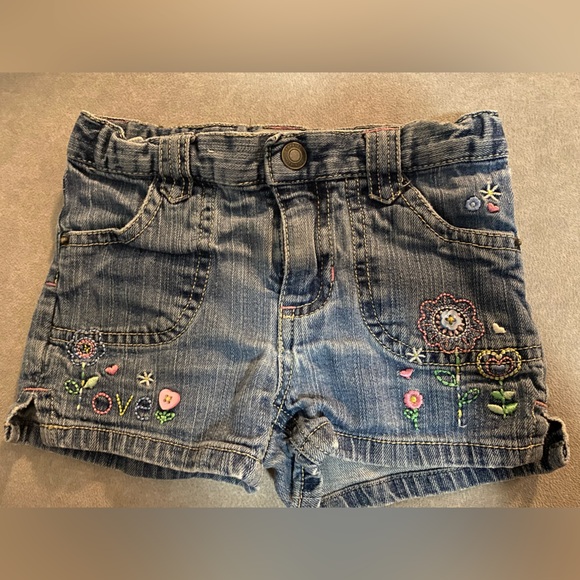 Wonderkids Blue Embroidered Denim Shorts - Picture 1 of 2